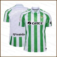 2024-2025 La Liga Real Betis Áo thi đấu sân nhà Trẻ em Người lớn Áo thun bóng đá Plus Size-Polo cổ áo