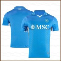 2024-2025 Serie A SSC Napoli Áo thi đấu sân nhà Trẻ em Người lớn Áo thun bóng đá Plus Size-crulean
