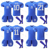 2024-25 Argentina Sân Khách Bóng Đá Người Lớn Trẻ Em Jersey Kit Lionel Messi Angel Di Maria Paulo Dybala Bộ Thể Thao Có Tất