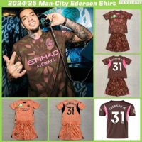 2024 / 25 Man---Bộ áo thủ môn trẻ em và người lớn thủ môn / Ederson M. Áo