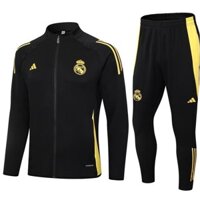 2024-25 Real Madrid huấn luyện bóng đá nam Full Dây kéo áo khoác bóng đá quần tracksuit màu tím dài tay nam thể thao polyester s-2xl