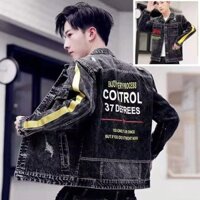 2024 Áo khoác Denim nam hợp thời trang đẹp trai mặc đường phố Plus Size Áo khoác Denim202516