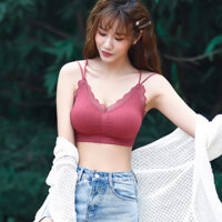 2024 Áo ngực không lưng ren mới, áo ống sexy dây chéo, áo vest cổ V, áo lót không lưng cho phụ nữ