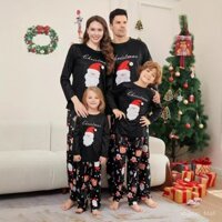 2024 Âu Mỹ phong cách mới ông già Noel Bảng chữ cái Hươu giáng sinh váy cha mẹ con in đồ ngủ mặc nhà
