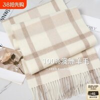 2024 Bán chạy Anh khăn choàng kẻ sọc 100% len Úc cho phụ nữ mùa đông sinh viên đa năng nam cặp đôi giữ ấm cổ thiết thực
