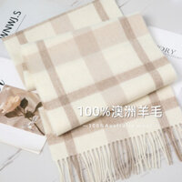 2024 Bán chạy Anh khăn choàng kẻ sọc 100% len Úc cho phụ nữ mùa đông sinh viên đa năng nam cặp đôi giữ ấm cổ thiết thực