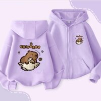 2024 Capybara Hoạt Hình Áo Khoác Cho Bé Gái Thu Đông Trẻ Em Zip Up Áo Khoác Có Mũ Trùm Đầu