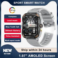 2024 Đồng hồ thông minh mới ZW69 Màn hình AMOLED thể thao ngoài trời (Dafit) Đèn pin Đồng hồ thông minh quân sự chống nước