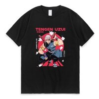 2024 Hot Anime Demon Slayer Áo Nam Uzui Tengen Áo Thun Thanh Thiếu Niên Y2k Rời Thường Ngày Tay Ngắn Tee Xu Hướng Mùa Hè Áo Thun