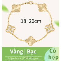 2024 lắc tay bạc cỏ ba lá laser 18K Vàng Vòng tay nữ