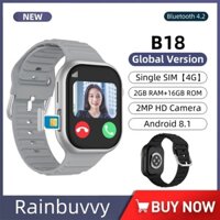 2024 Mới B18 Đơn SIM 4G Đồng Hồ Thông Minh 2.04inch AMOLED Toàn Màn Hình Cảm Ứng 2GB RAM 16GB ROM Cuộc Gọi Video 2MP HD Camera NFC GPS Bluetooth 4.2 IP67 Đồng Hồ Thông Minh Android 8.1 Chống Nước