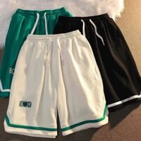 2024 Mới Của Mỹ Đơn Giản Quần Short Thể Thao Thiết Kế Họa Tiết Nhỏ Cao Đường Phố Nam Quần Bóng Rổ Unisex Quần Thể Thao Cặp Đôi Unisex Quần Thể Thao Năm Điểm