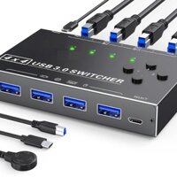 2024 Mới KCEVE USB 3.0 Switch 4 Máy Tính 4 Cổng USB Switch Chọn Cho 4 Máy Tính Chia Sẻ 4 Thiết Bị USB Bàn Phím Chuột Switch