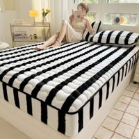 2024 Mới Sữa Nhung Đậu cotton Ga Trải Giường checkerboard series Simmons Nệm Bảo Vệ San Hô Nhung Ga Trải Giường 3IN1