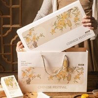 2024 Mới Trung Thu Hộp Bánh Trung Thu 8 Chiếc 4 Chiếc 6 Chiếc Rỗng Ra Phong Cách Rộng Chảy Bánh Trung Thu Trứng Custard Bánh Bao Bì Hộp Logo