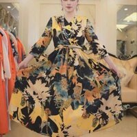 2024 Mùa Hè Mới Phong Cách Vintage Thanh Lịch Cao Cấp Đầm Chiffon Cổ V Chân Váy Thắt Nơ Thon Gọn Dành Cho Phụ Nữ