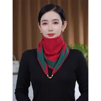 2024 Mùa Thu Đông Mới Khăn Quàng Nam Châm Đan Khăn Tam Giác Đa Năng Ấm Cổ Thời Trang