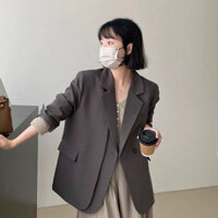 2024 năm xuân thời trang cao cấp áo khoác nữ màu xám. Thiết kế đơn giản, nhỏ gọn, có phong cách Hàn Quốc, phù hợp để phố