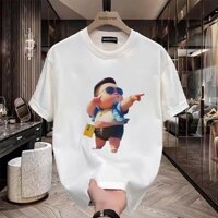 2024 New style short sleeve men's T-shirt ins tide European brand hip hop necklace summer hoodies