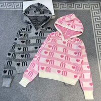 2024 Phong Cách Mới Chữ Jacquard Hồng Dài Tay Đáy Dệt Kim Rời Phù Hợp Với Áo Len Áo Chui Đầu Nữ Áo Khoác