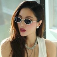 2024 Phong Cách Mới Hình Bầu Dục Phong Cách Chanel Kính Mát Kim Loại Thời Trang Kính Unisex Kính Mát