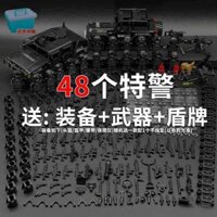 2024 Phong Cách Mới Khối Xây Dựng Ma Lực Lượng Đặc Biệt SWAT Minifigure Xe Thiết Giáp Quân Đội Người Lính Bé Trai Assy