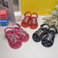 2024 Phong Cách Mới Melissa Bé Gái Dép Mở Ngón Chân Mickey Minnie Hoạt Hình Giày Sandal Cho Bé