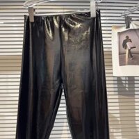 2024 Phong Cách Mới Thời Trang Chiên Phố Sáng Bóng Bằng Sáng Chế Da Nữ Quần Da Slim-fit Ôm Hơn Nhìn Cô Gái Nóng Bước Legging