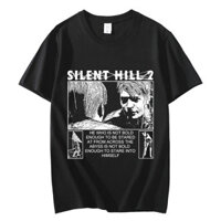 2024 quà tặng áo sơ mi Trò chơi kinh dị Silent Hill 2 Đồ họa Áo thun Bông tai Kẹp cổ điển tay ngắn xs-3xl