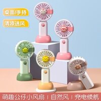 2024 Quạt cầm tay sạc lại, thời lượng pin dài, mini, di động cho sinh viên, quạt nhỏ hoạt hình USB, quà tặng