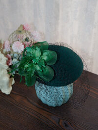 2024 Sản Phẩm Mới Hanfu Nữ Thu Đông Mũ Đội Đầu Hepburn Phong Cách Retro Lưới Pháp Người Nổi Tiếng Len Mũ