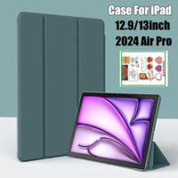 2024 Slim Case Cho IPad Air 13 Inch Air6th Generation Pro 13 M4 / M2 Pro 12.9inch Bao Da PU Mềm Flip Stand Silicon Bảo Vệ