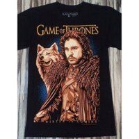 2024 thời trang Bt149 Game of Thrones Kit Harington John Snow Wolf Phiên bản giới hạn Bộ sưu tập phim Áo thun gỗ đen