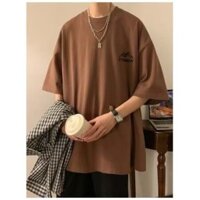 2024 Thời Trang Mới Phong Cách Hàn Quốc Xu Hướng In Hình Đơn Giản Áo Thun Nam Cổ Tròn Tay Ngắn Oversize Đường Phố Top Cặp Đôi Áo Sơ Mi Đen Trắng Áo Thun Cặp Đôi Tee