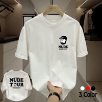 2024 Thời Trang Mùa Hè Mới Rời Hoạt Hình In Hình Áo Thun Unisex Ins Tay Ngắn Cổ Tròn Tee Cặp Đôi Quần Áo Đen / Trắng / Đỏ S-5XL