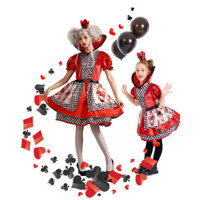 2024 Trang Phục Halloween Trẻ Em Sân Khấu Trình Diễn Nữ Hoàng Trái Tim Alice Ở Xứ Sở Thần Tiên Nữ Hoàng Trái Tim Người Lớn