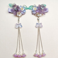 2024 Trẻ Em Kẹp Tóc Lá Hoa Tua Rua Streamer Kẹp Cô Gái Phong Cách Trung Hoa Phụ Kiện Tóc #JZ223ET#