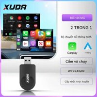 2024 Xuda Không Dây 2 Trong 1 Carplay Android Auto Adapter 5G Wifi Cho Mg Zs Ev Hoa Mộc Lan Mg4 Mg5 Ehs Marvel R Maxus Ô Tô Kết Nối Không Dây
