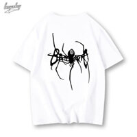 20242024Áo phông nam trắng local brand BEEYANBUY áo thun basic in hình spider T-shirt unisex ulzzang 100% cotton-Y039