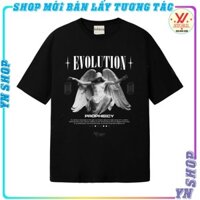 2024Áo thun form rộng THIÊN THẦN BAY -EVOLUTION nam nữ unisex vải cotton