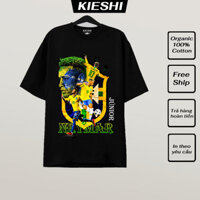 2024Áo Thun Oversize cầu thủ Neymar Brazil, Áo Phông Nam nữ Local Brand KIESHI in họa tiết bóng đá 100% Cotton 250gsm KF