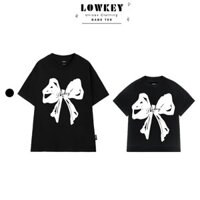 2024Áo thun unisex nam nữ nơ LOWKEY đẹp K0121 - Cotton thấm hút mồ hôi