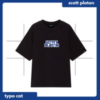 2024Scott Platon Áo thun Typo Cat B - Chất liệu cotton dày dặn đứng form