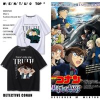 2024Thám Tử Lừng Danh Conan Anime Đồng Thương Hiệu Hàng Hóa Áo Thun Ngắn Tay Nam Nữ Mùa Hè Cotton Nguyên Chất Thường Ngà