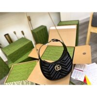 2025 100% 1: 1 100% 1: 1 Có sẵn Túi Marmonto Nửa Trăng Da Thật Túi Nữ Cổ Điển Tất Cả Trận Đấu Túi Dây Xích Kích Thước: 22 * 12cm