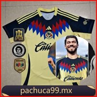 ♞,♘,♙2025-26 Jersey Club America Áo thun bóng đá màu vàng Cá nhân hóa Số tên COD