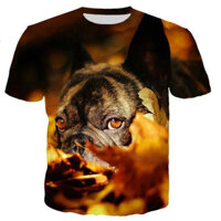 2025 Áo thun mùa hè mới 3D chó bulldog Pháp áo thun nam/nữ in 3D áo thun phong cách Harajuku thời trang đường phố