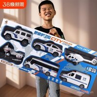 2025 Bộ xe cảnh sát trẻ em mới, xe máy, xe buýt đồ chơi, xe nhỏ cho bé trai từ 1-6 tuổi