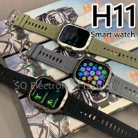 2025 Đèn pin đồng hồ thông minh H11 mới Chiếu sáng màn hình 1.96 inch Hỗ trợ thể thao, nhịp tim, Bluetooth, Nhắc nhở thông tin cuộc gọi và các chức năng khác