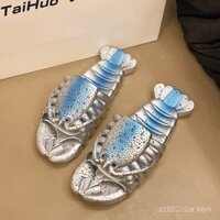 2025 Giày đi trong nhà mới hình tôm hùm, chống trượt, chống mùi, đế mềm PCX cho nam, ngoài trời cho trẻ em